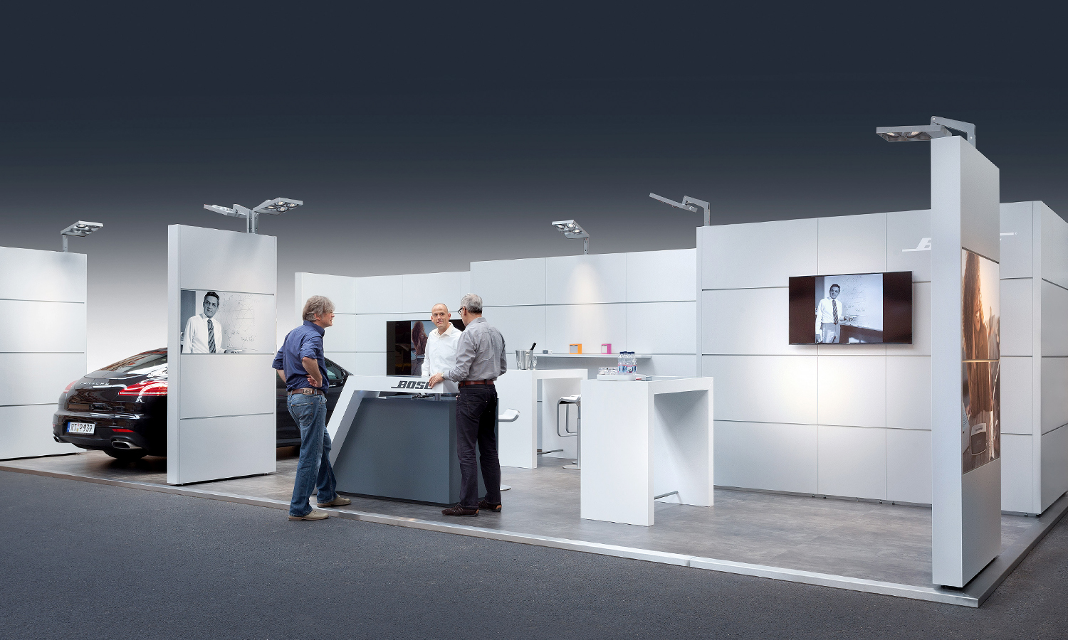 Stand de foire Bose avec cloisons modulaires Mila-wall